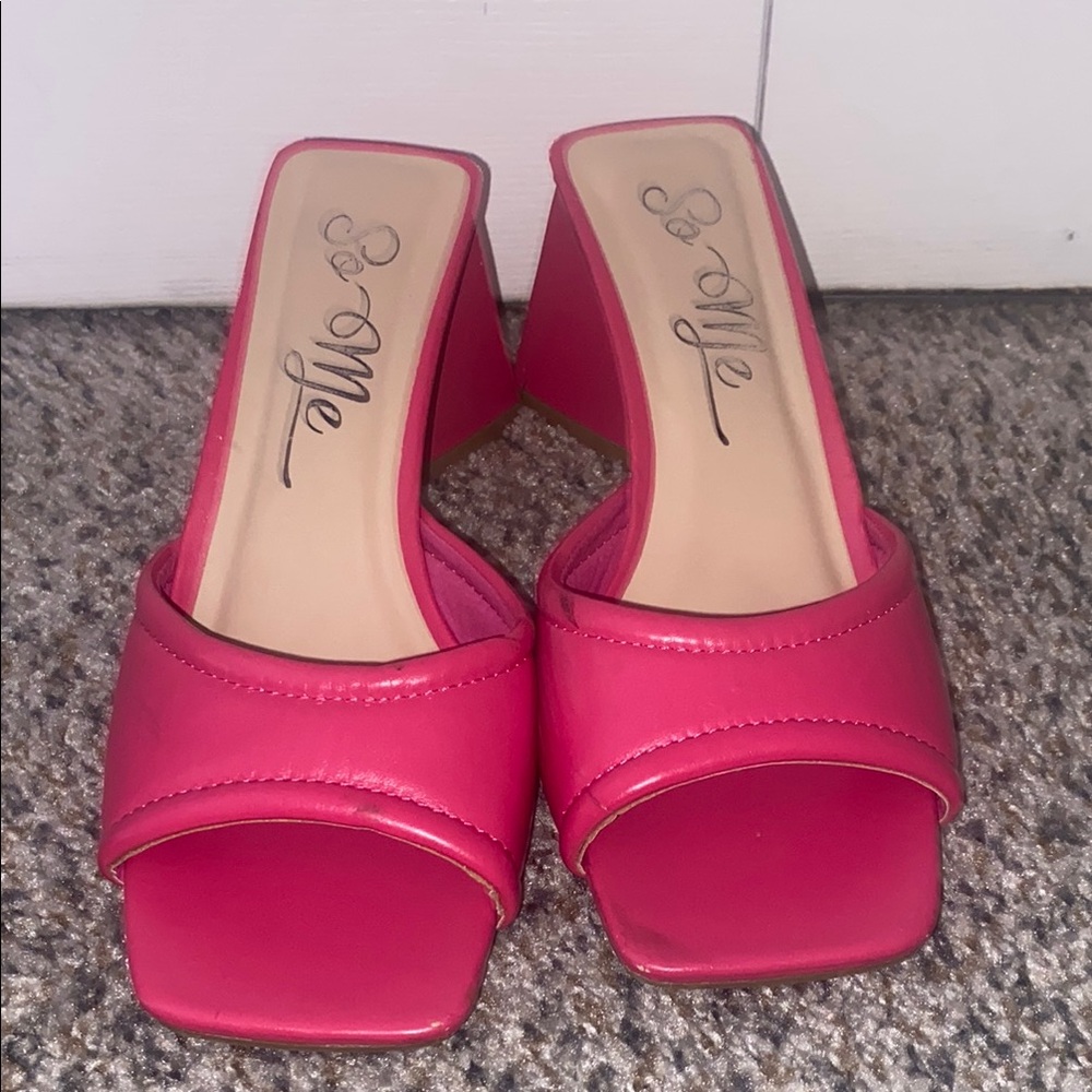 So Me Women's Pink Slide Sandals